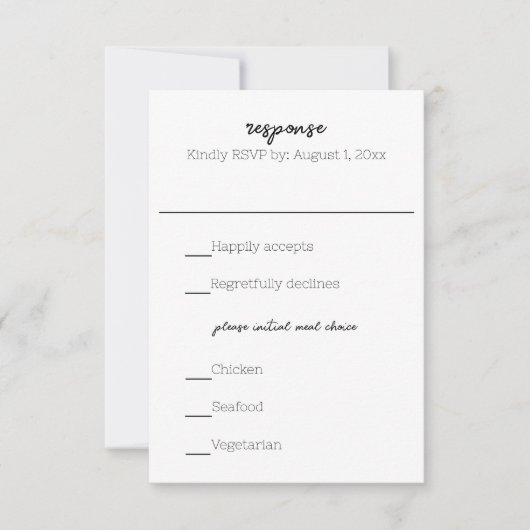 Waterverf zeepaardbruiloft RSVP kaartje (Voorkant)