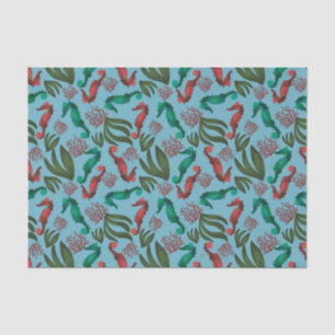 Waterverf zeepaardpatroon tissuepapier