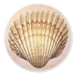 Waterverf zeeschelp Schattigee nautische achtergro Keramische Knop