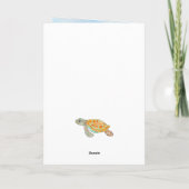Waterverf Zeeschildpad Aangepaste Babyborrel Kaart (Achterkant)