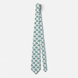 waterverf zeeschildpad groen blauw patroon dier stropdas