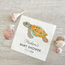 Waterverf Zeeschildpad Persoonlijke Baby Shower