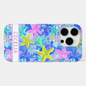 Waterverf Zeester Monogram Case-Mate iPhone Case (Achterkant (horizontaal))