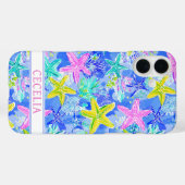Waterverf Zeester Monogram Case-Mate iPhone Case (Achterkant (horizontaal))