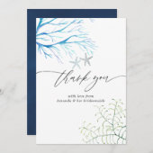 Waterverf Zeewier Strand Bruiloft Thema Bruidsfees Bedankkaart (Voorkant / Achterkant)