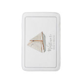 Waterverf Zeilboot Beach House Badmat (Voorkant Verticaal)