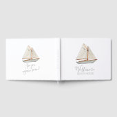 Waterverf Zeilboot Beach House Gastenboek (Volledig)