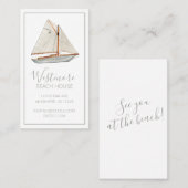 Waterverf Zeilboot Beach House Visitekaartje (Voorkant / Achterkant)