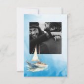 Waterverf zeilboot foto Dank u Bedankkaart (Achterkant)