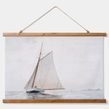 Waterverf Zeilboot Hangende Tapestry