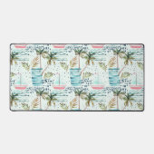 Waterverf Zeilboot met Palm Tree Pattern 2 Bureaumat (Voorkant)