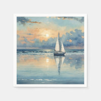 Waterverf zeilboot op oceaan schilderen