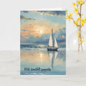 Waterverf zeilboot op oceaan sympathie kaart (Gele Bloem)