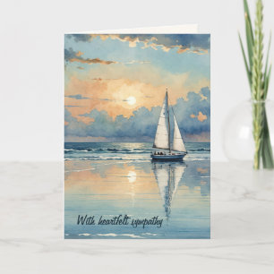 Waterverf zeilboot op oceaan sympathie kaart