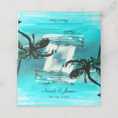 Waterverf Zeilboot Palm Trees String Lights Tafel (Buitenkant ongevouwen)