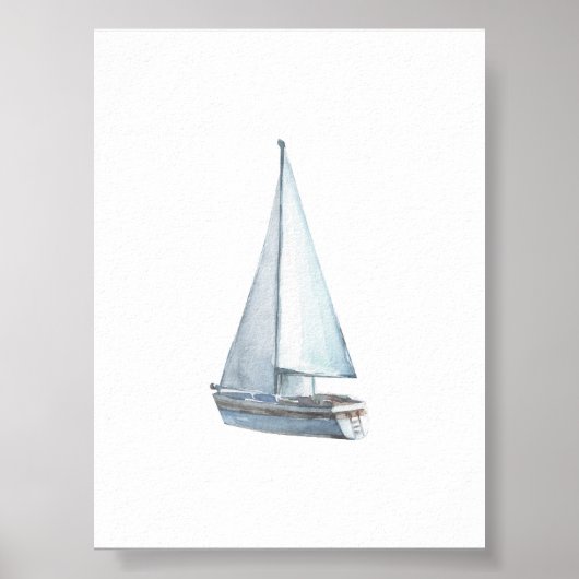 Waterverf zeilboot print (Voorkant)