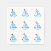 Waterverf zeilboot servetten (Voorkant)