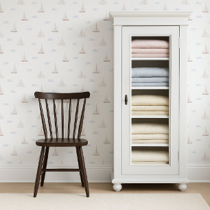 Waterverf Zeilboten kinder   kwekerij Behang