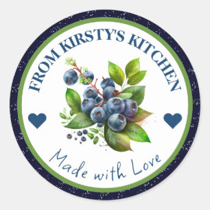 Waterverf Zelfgemaakte Keuken Blueberry Jam Ronde Sticker