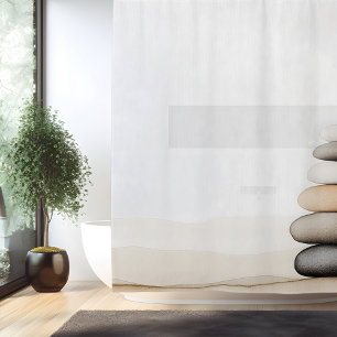 Waterverf Zen Stenen Tuin Japanse Stijl Douchegordijn