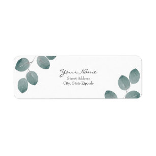 Waterverf Zilveren Dollar Eucalyptus Leaves Etiket