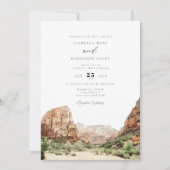 Waterverf Zion National Park Wedding Kaart (Voorkant)