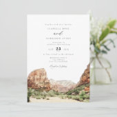 Waterverf Zion National Park Wedding Kaart (Staand voorkant)