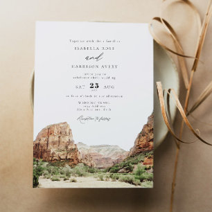 Waterverf Zion National Park Wedding Kaart