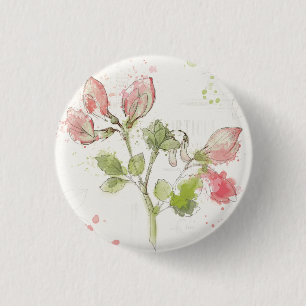 Waterverf zoete peul ronde button 3,2 cm
