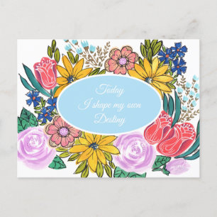 Waterverf Zomer Bloemen Gepersonaliseerde Postkaar Briefkaart