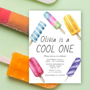 Waterverf Zomer Popsicle Ice Cream Kids Verjaardag Kaart