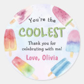 Waterverf Zomer Popsicle Verjaardag Sticker (Voorkant)