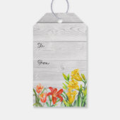 Waterverf Zomerbloemen Cadeaulabel (Achterkant)