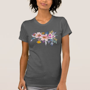Waterverf zomerbloemen t-shirt