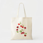 Waterverf zomerrode kersen tote bag (Voorkant)