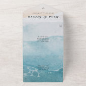 Waterverf zomerstrand bruiloft all in one uitnodiging (Buitenkant)