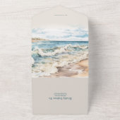 Waterverf zomervakantie all in one uitnodiging (Buitenkant)