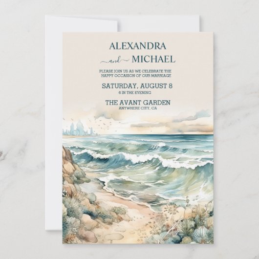 Waterverf zomervakantie kaart (Voorkant)