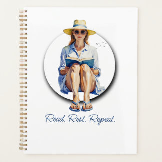 Waterverf Zomervrouw met Zon Pet en Boek Planner