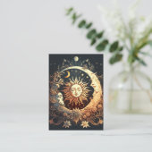 Waterverf Zon en Maan Celestial Visitekaartje (Staand voorkant)