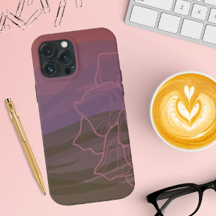 Waterverf Zonnebakermat boven de gevlochten bergen iPhone 13 Pro Max Hoesje