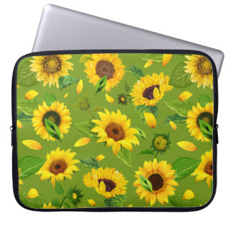 Waterverf Zonnebloem 4 Laptop Sleeve
