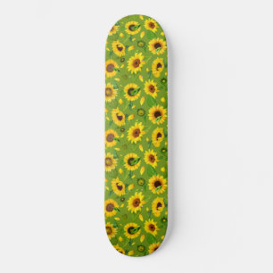 Waterverf Zonnebloem 4 Skateboard