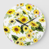 Waterverf Zonnebloem 7 Grote Klok (Voorkant)