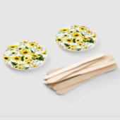 Waterverf Zonnebloem 7 Handwaaier (Niet-gemonteerd)