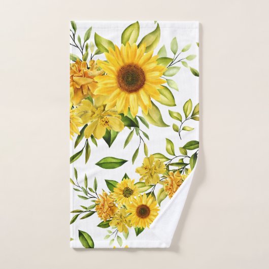 Waterverf Zonnebloem 8 Bad Handdoek (Handdoek)