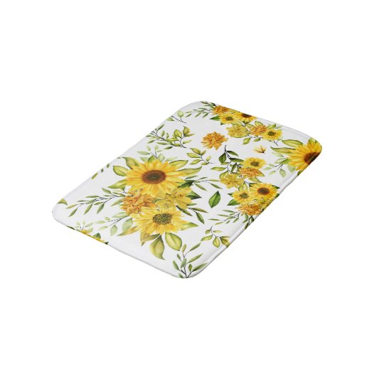 Waterverf Zonnebloem 8 Badmat (Gekanteld)