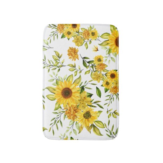 Waterverf Zonnebloem 8 Badmat (Voorkant Verticaal)