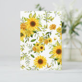 Waterverf Zonnebloem 8 Bedankkaart (Staand voorkant)