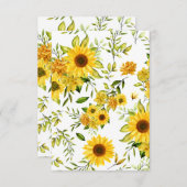 Waterverf Zonnebloem 8 Bedankkaart (Voorkant / Achterkant)